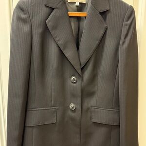 Jones New York Black Pinstriped Blazer and Pant Suit